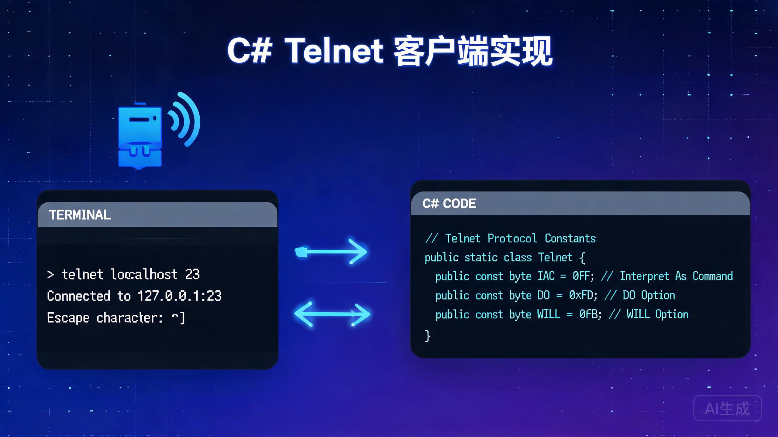 C# 从零实现 Telnet 协议客户端：Socket 连接超时 + Telnet 协商 + 异步回调完整实战